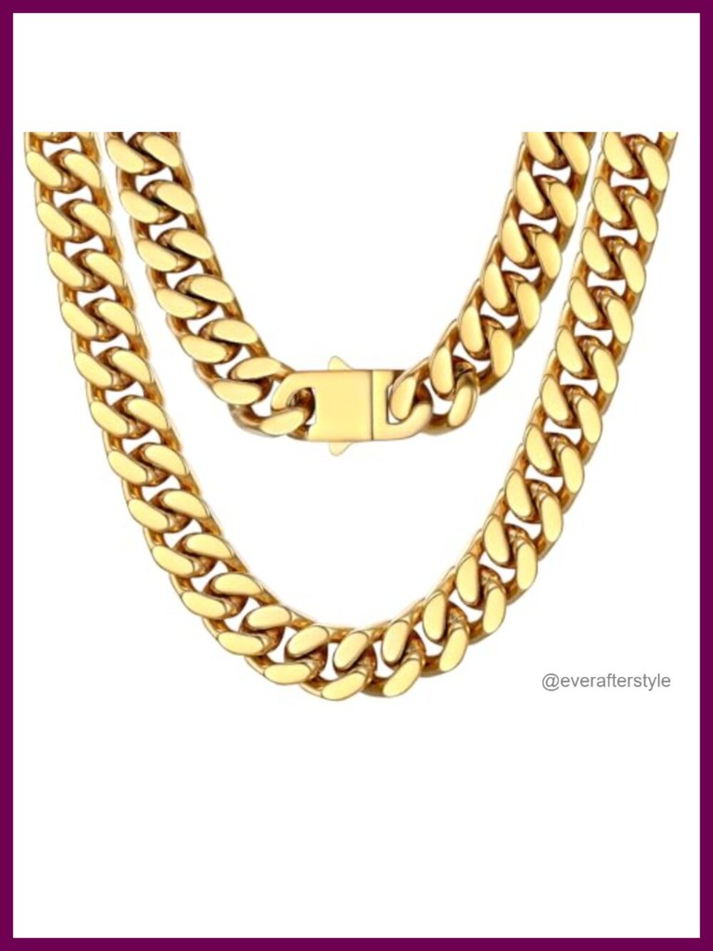 PROSTEEL Cuban Link Chain Necklace 14K Gold Plated Brass 14mm 18"